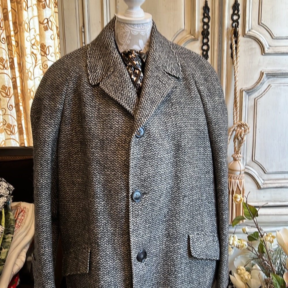 BRITISH TWEED CUSTOM TOP COAT MEN’S SZ XLG 44R FROM SAMUEL MARTIN LTD LONDON UK - Picture 7 of 14